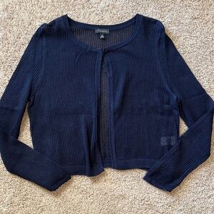 Talbots Navy Textured Cardigan